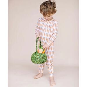 Little Pajama Co. Kid's Neutral Carrot Two-Piece Long Set Size 9-12M